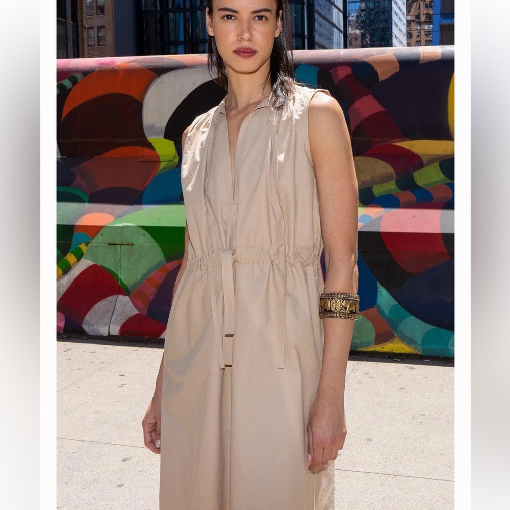 Room 502 Jessica Kaftan Dress in Beige Cotton size 10 42 $445 - Picture 2 of 15